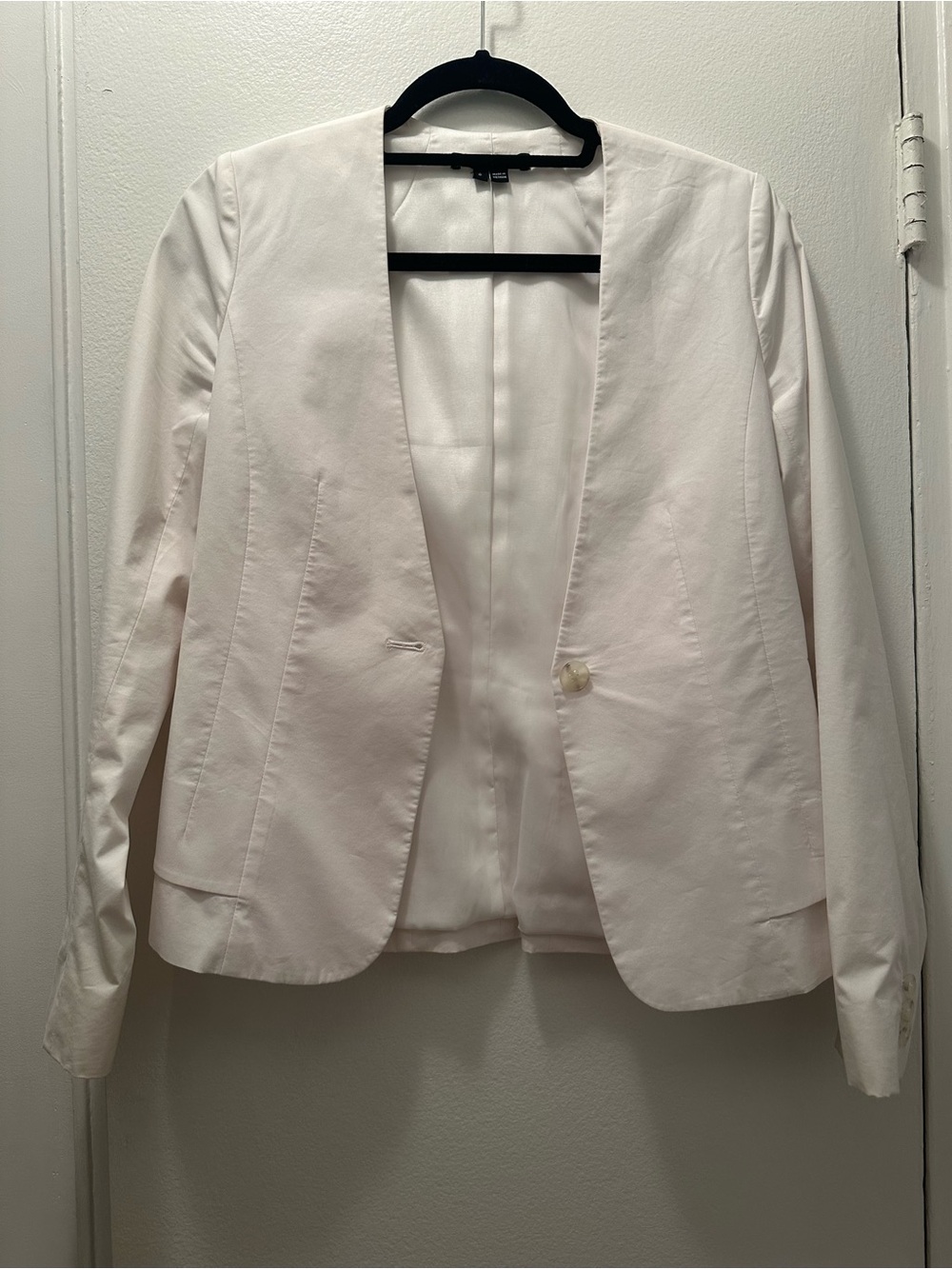 Theory White Single-Button Blazer Jacket